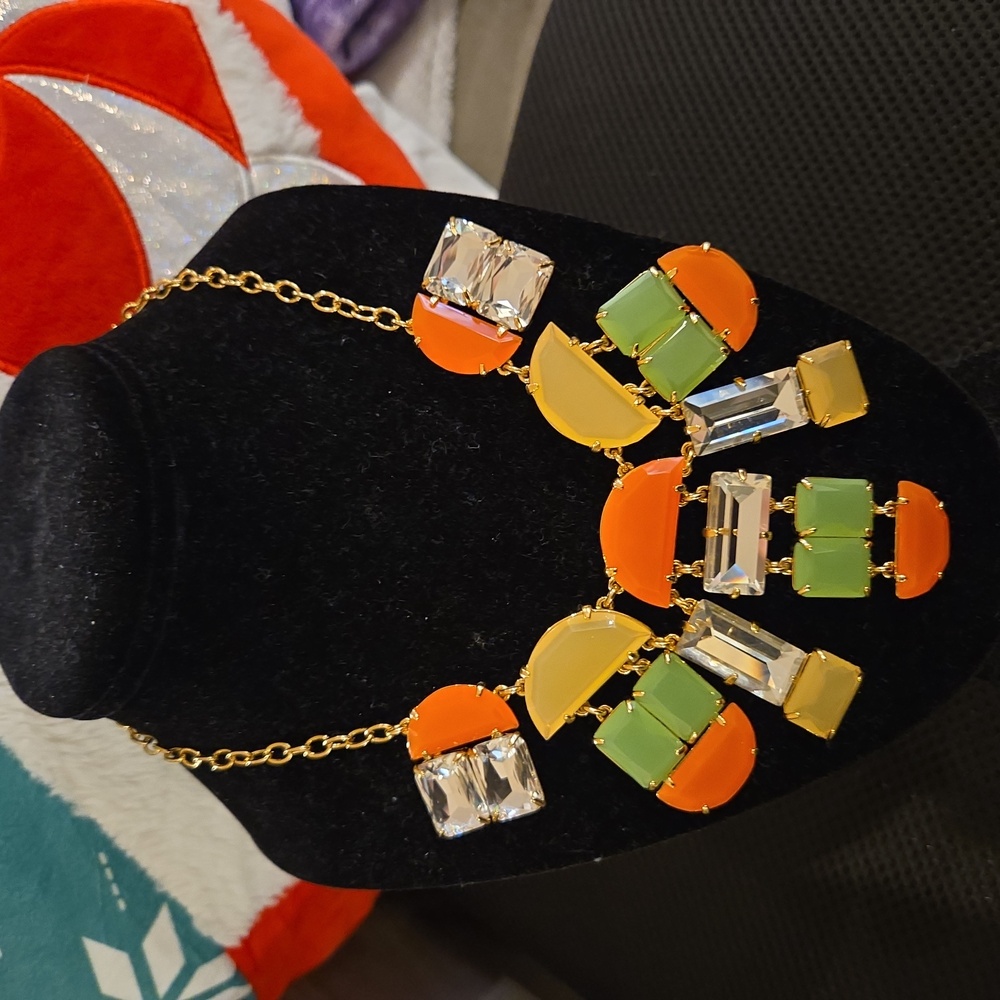 Kate Spade gold tone tiled necklace